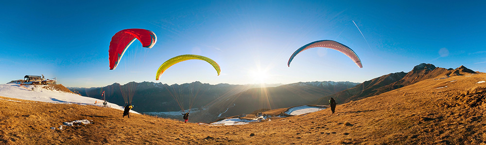 Paragleiter am Steinermandl – 360° Panorama